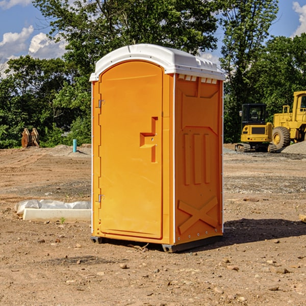 how often are the portable restrooms cleaned and serviced during a rental period in Grenville